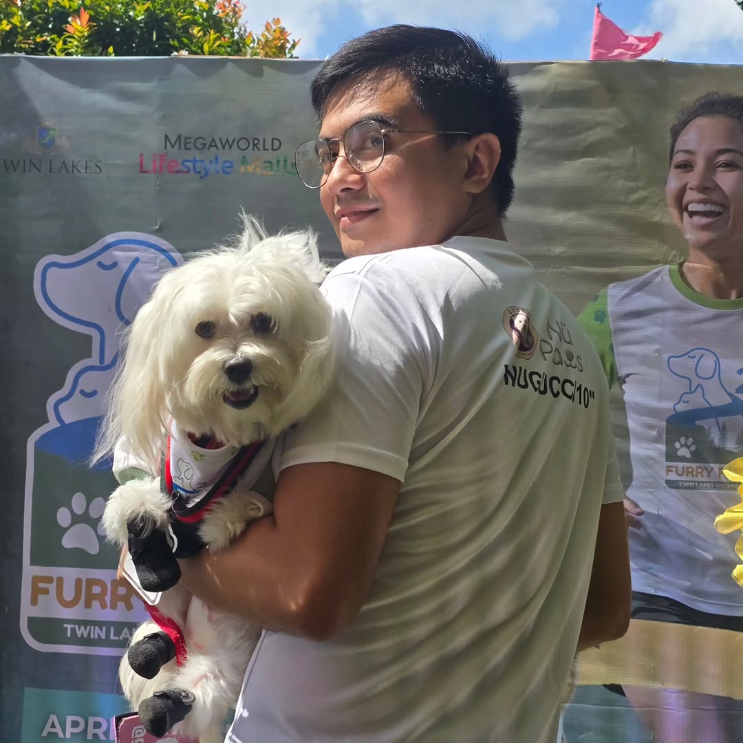 Adorable dog posing at the Furry Fun Hike event